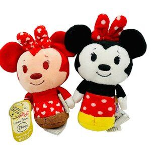 Hallmark Itty Bittys Minnie Mouse Plush Happy Hearts Lot of 2 Valentine Disney